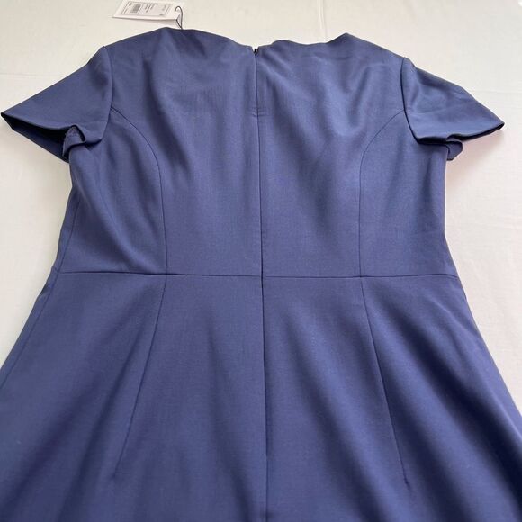 Theory Betty Dress Navy In Stretch Wool New With Tag Size 2 - Picture 4 of 11